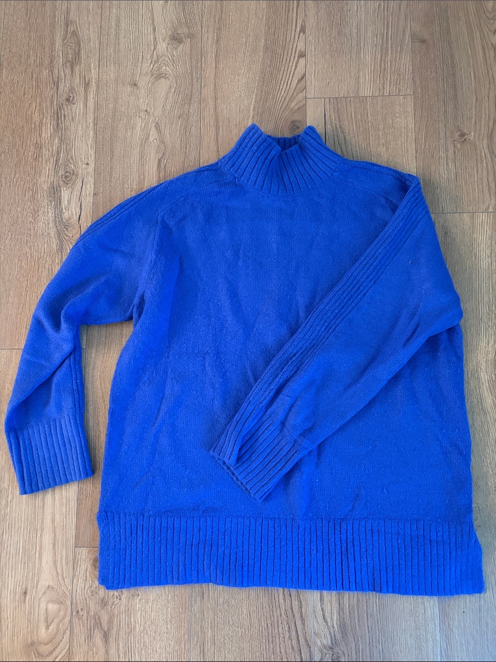 LOFT Indigo Blue Ribbed Turtleneck Sweater